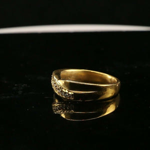 22k Ring Solid Gold ELEGANT Charm Men Cross Band SIZE 9-3/4 "RESIZABLE" r2186 - Royal Dubai Jewellers