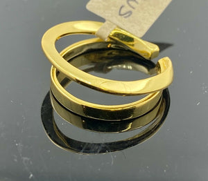 Ladies Ring Solid Gold Elegant Double Band Design SM39 - Royal Dubai Jewellers