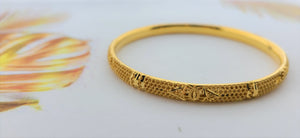 22k Solid Gold Filigree Mess Bangle b8126 - Royal Dubai Jewellers