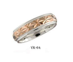 14k Solid Gold Elegant Ladies Modern Flat Court Finishes Flat Band Ring VK64v - Royal Dubai Jewellers