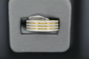 18k Solid Gold Elegant Ladies Modern Sand Finish Band Ring R9164m - Royal Dubai Jewellers