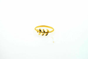 22k Ring Solid Gold ELEGANT Charm Mens Leaf Ring SIZE 8 "RESIZABLE" r1730 - Royal Dubai Jewellers