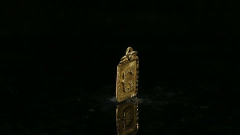 22k Pendant Solid Gold ELEGANT Classic Initial Square Pendant Letter C p3053 - Royal Dubai Jewellers