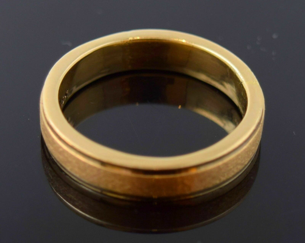 18k Band Solid Gold MENS WEDDING BAND LUXURY Elegant Ring 