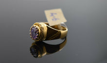 22k Ring Solid Gold Ring Men Jewelry Classic Solitaire Purple Stone Design R3139 - Royal Dubai Jewellers
