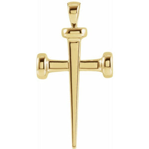 14K Yellow 28x14.71 mm Nail Cross Pendant R42392PY - Royal Dubai Jewellers