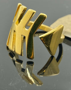 Solid Gold Ring Simple Ladies Curve Arrow Adjustable Design SM6 - Royal Dubai Jewellers