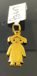 22k Solid Gold Kids Customized Doll Pendant P3607 - Royal Dubai Jewellers