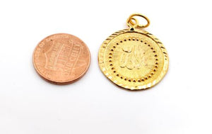 22k Pendant Solid Gold Allah islam muslim pendant quran locket P1066 ns - Royal Dubai Jewellers