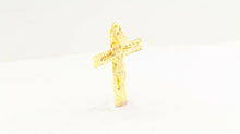 22k Pendant Solid Gold ELEGANT Simple Diamond Cut Jesus Cross Pendant P2151mon - Royal Dubai Jewellers