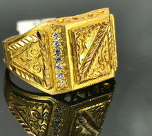 22k Ring Solid Gold ELEGANT Charm Men Filigree Band SIZE 10.75"RESIZABLE" r2122 - Royal Dubai Jewellers
