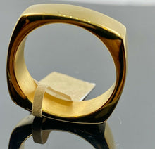 Solid Gold Ring Simple High Polished Comfort fit Square Design SM3 - Royal Dubai Jewellers