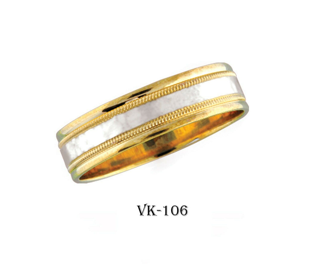 18k Solid Gold Elegant Ladies Modern Shiny Matte Flat Band 6MM Ring VK106v - Royal Dubai Jewellers