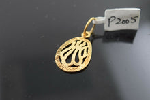 22k Pendant Solid Gold ELEGANT Simple Diamond Cut Religious Allah Pendant P2005 - Royal Dubai Jewellers