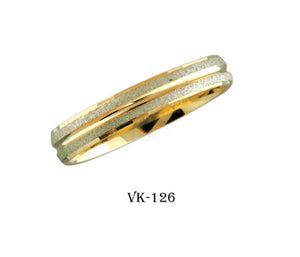 18k Solid Gold Elegant Ladies Modern Disc Finish Flat Band 4MM Ring Vk126v - Royal Dubai Jewellers