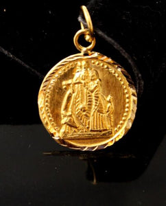 2k Solid Gold Lord Krishna krishan gopal RADHA pendant locket charm P1055 ns - Royal Dubai Jewellers