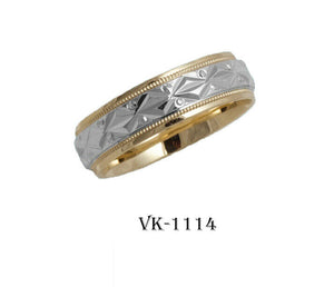 14k Solid Gold Elegant Ladies Modern Traditonal Flat Band 6MM Ring VK1114v - Royal Dubai Jewellers
