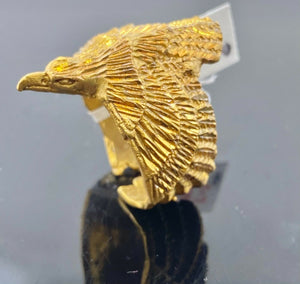 22k Ring Solid Gold ELEGANT Flying Eagle Men Band r2489 - Royal Dubai Jewellers