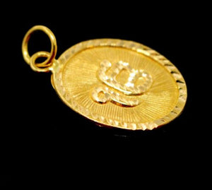 22k 22ct Solid Gold SIKH RELIGIOUS KHANDA ONKAR Pendant Diamond Cut p972 ns - Royal Dubai Jewellers