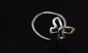 Authentic 18K White Gold Nose Ring Charm Design n009 - Royal Dubai Jewellers