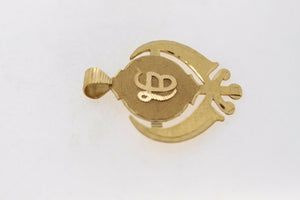 22k 22ct Solid Gold Sikh Religious EK ONKAR pendant Modern Design p721 - Royal Dubai Jewellers