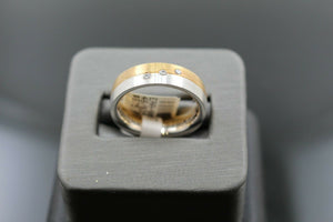 18k Solid Gold Elegant Ladies Modern Zirconia Shiny Finish Band Ring R9455m - Royal Dubai Jewellers