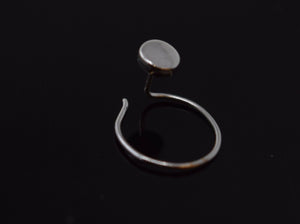 Authentic 18K White Gold Nose Ring Charm Design n083 - Royal Dubai Jewellers