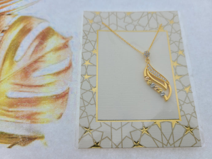 22K Solid Gold Enchanted Leaf Necklace BF5 - Royal Dubai Jewellers