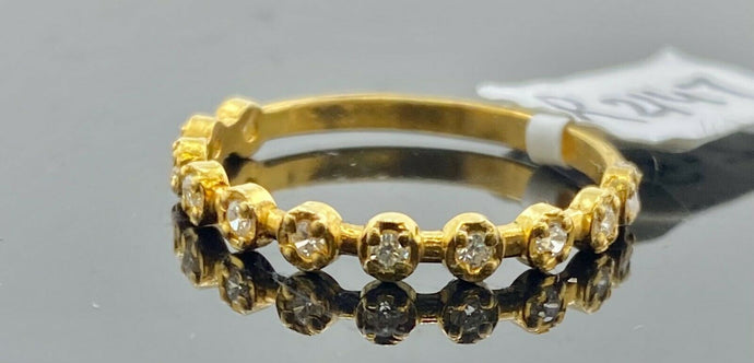 22k Ring Solid Gold ELEGANT Charm Multi Stone Band SIZE 7.75 