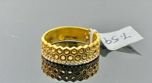 22k Ring Solid Gold ELEGANT Charm Ladies Band SIZE 7.5 "RESIZABLE" r2919mon - Royal Dubai Jewellers