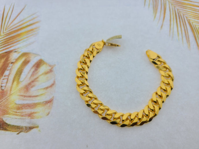 22K Solid Gold Cuban Link Bracelet B9141 - Royal Dubai Jewellers