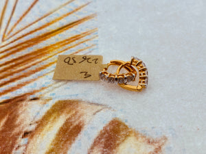 18K Solid Gold Zircon Hoops E22650 - Royal Dubai Jewellers