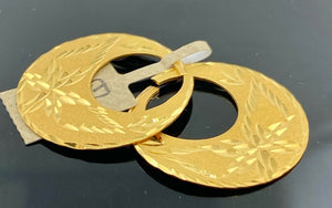 22k Earrings Solid Gold Men Jewelry Simple Nattiyan |Geometric Design E6329 - Royal Dubai Jewellers