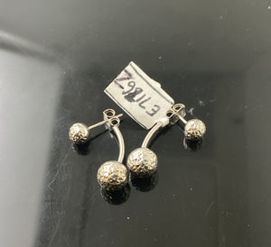 10k Solid Gold Ladies Designer Diamond Cut Removable Studs Earrings E7176z - Royal Dubai Jewellers