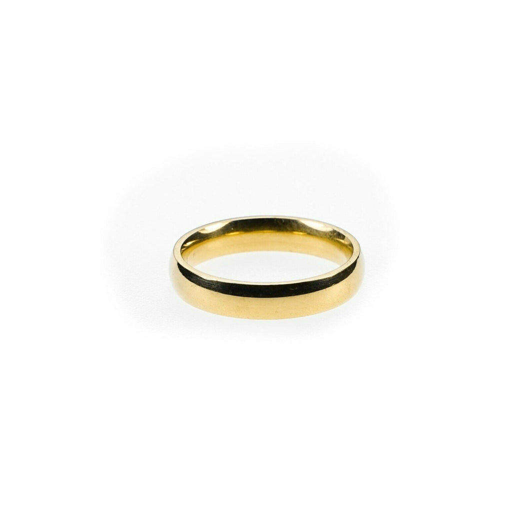 Solid Yellow Gold Simple Plain Ring Modern Ladies Design SM71 - Royal Dubai Jewellers