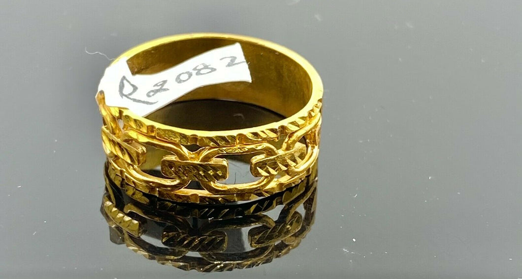 22k Ring Solid Gold ELEGANT Charm Ladies Link Ring SIZE 11 