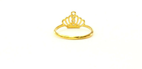22k Ring Solid Gold ELEGANT Charm Ladies Crown Band SIZE 7.75 "RESIZABLE" r2391 - Royal Dubai Jewellers