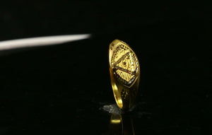 22k Ring Solid Gold ELEGANT Charm Men Mason Band SIZE 11.5 "RESIZABLE" r2394 - Royal Dubai Jewellers