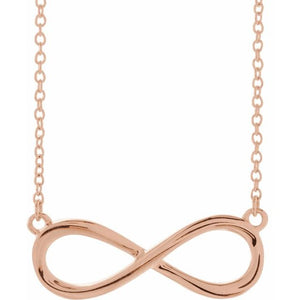 14K White Infinity-Inspired 18" Necklace 85947Y - Royal Dubai Jewellers