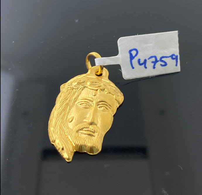 22K Solid Gold Jesus Christ Pendant P4759 - Royal Dubai Jewellers