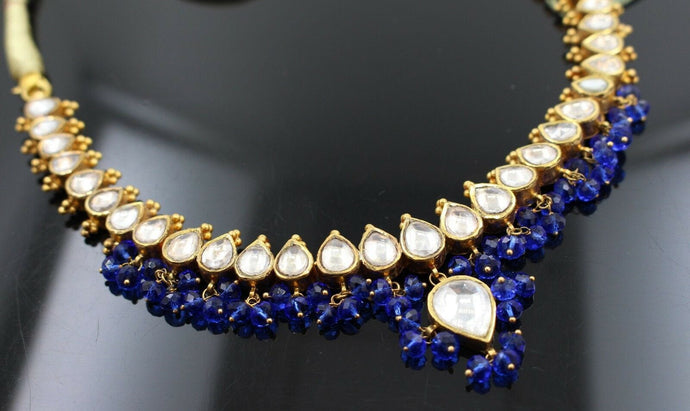 22k 22ct Solid Gold Elegant Traditional Kundan Set Necklace with STONE KS101 | Royal Dubai Jewellers