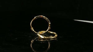 22k Earrings Solid Gold ELEGANT Simple Diamond Cut Hoop High Polish Design e3797 - Royal Dubai Jewellers