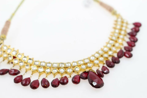 22k 22ct Solid Gold Elegant Traditional Kundan Set Necklace with STONE KS108 | Royal Dubai Jewellers