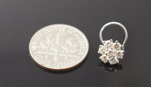 Authentic 18K White Gold Charm Nose Pin Ring Diamond VS2 n103 | Forever22karat