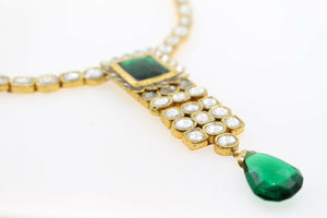22k 22ct Solid Gold Elegant Traditional Kundan Set Necklace with STONE KS121 | Royal Dubai Jewellers