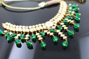 22k 22ct Solid Gold Elegant Traditional Kundan Set Necklace with STONE KS107 | Royal Dubai Jewellers