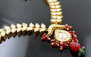 22k 22ct Solid Gold Elegant Traditional Kundan Set Necklace with STONE KS114 | Royal Dubai Jewellers