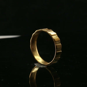 22k Ring Solid Gold ELEGANT Charm Men Indent Band SIZE 10 "RESIZABLE" r2327 - Royal Dubai Jewellers