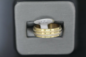 18k Solid Gold Elegant Ladies Modern Sand Finish Band Ring R9251m - Royal Dubai Jewellers