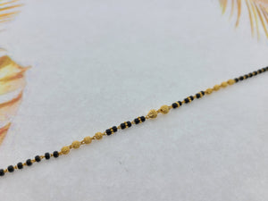 22K Solid Gold Black Beads Bracelet B8721 - Royal Dubai Jewellers
